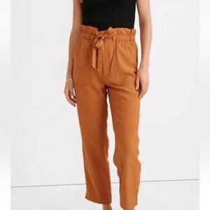 Madewell Pants Women’s Size Small Dunaway Paperbag Terracotta Crop Waist Tie
